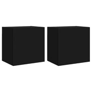 Mobile TV multimediale da parete mensola TV credenza TV adatto per sala da pranzo soggiorno camera da letto 2 pezzi 40,5 x 30 x 40 cm legno ingegnerizzato nero 02_0028916