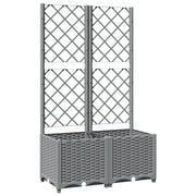 Fioriera | Cassetta per fiori | Vaso da Giardino con Graticcio Grigio Chiaro 80x40x136cm PP
