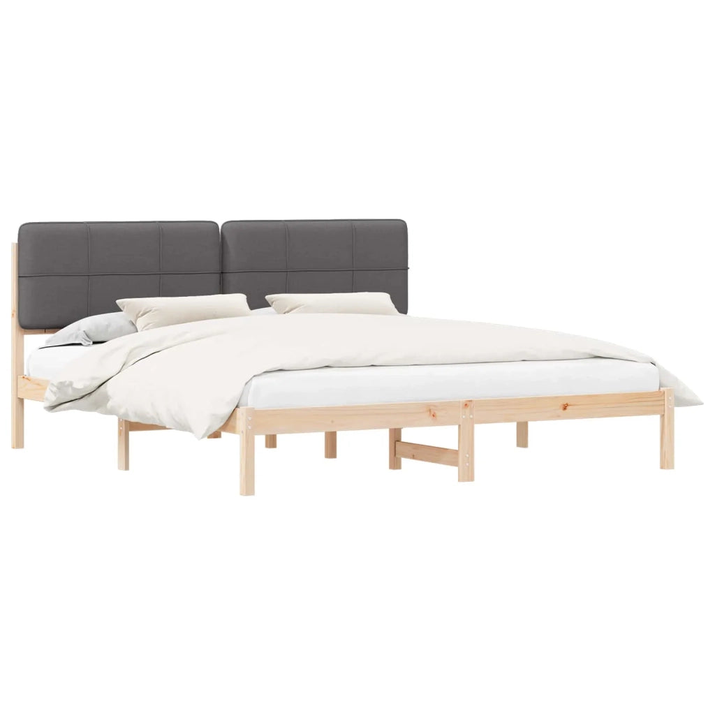Letto con Testiera Rivestita Grigio scuro 180 x 200 cm 877960