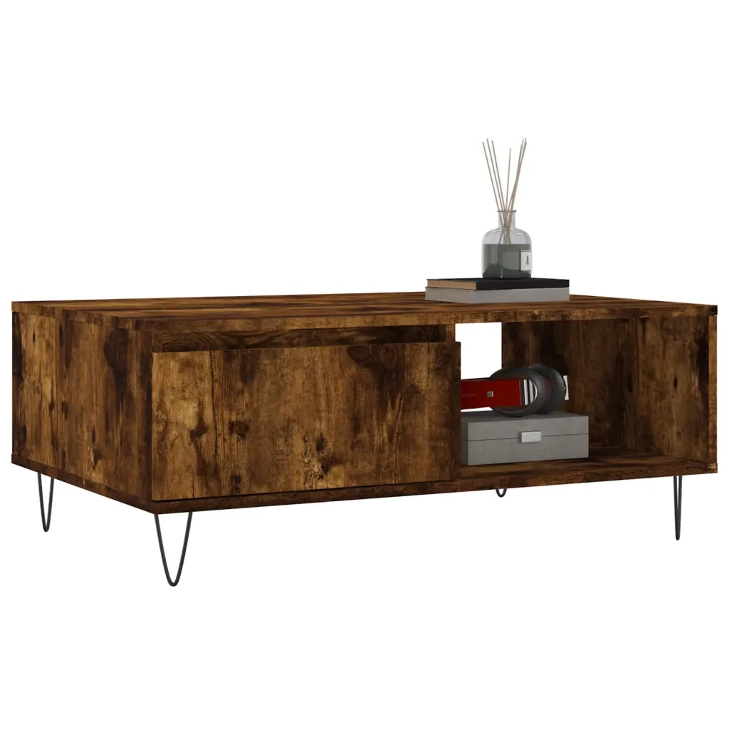Tavolino da salotto | Tavolino da caff¨¨ | Tavolino da Soggiorno Rovere Fumo 90x60x35cm in Legno Multistrato