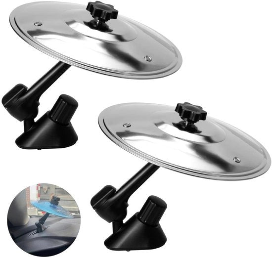 Due autocymbal per ventilazione di dashboard - mini cimballo metallico per dashboard auto, strumento musicale divertente per batteristi e appassionati di musica - regalo Argento