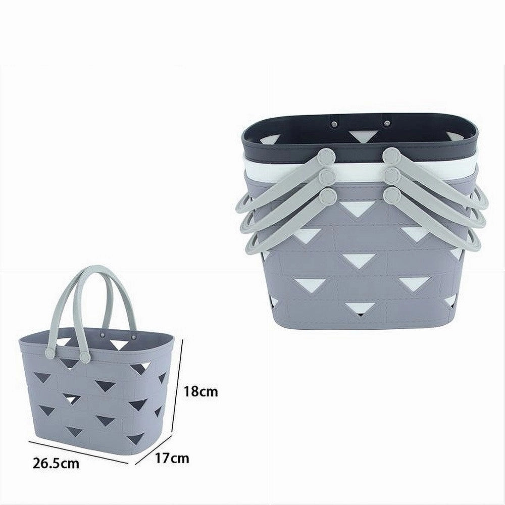 Trade Shop - Cesto Cestino Portatutto Oggetti Con Manici 26.5x18x17cm Multiuso Assortiti 10722 -
