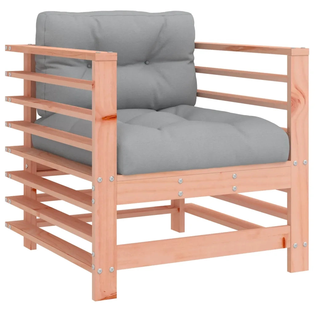 Sedia da patio-Sedie da Giardino con Cuscini 2 pz in Legno Massello di Douglas 369763