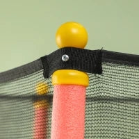 Trampolino Elastico per Bambini Ø1.6x1.9 m con Rete di Sicurezza e Pali Imbottiti, Età 3-10 Anni, Rosso