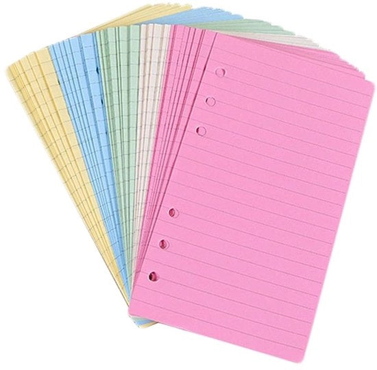 Papier da Nota A6 - Giallo Gelsomino - 150 Fogli - Carta da Scrivere - 6 Fori - Materiale Premium - Carta da Navetta