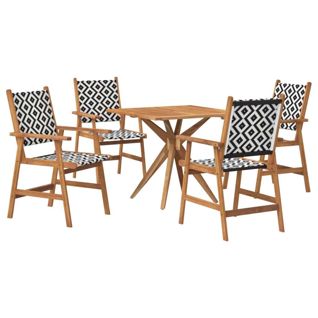vidaXL Set da Pranzo per Giardino 5 pz in Legno Massello di Acacia