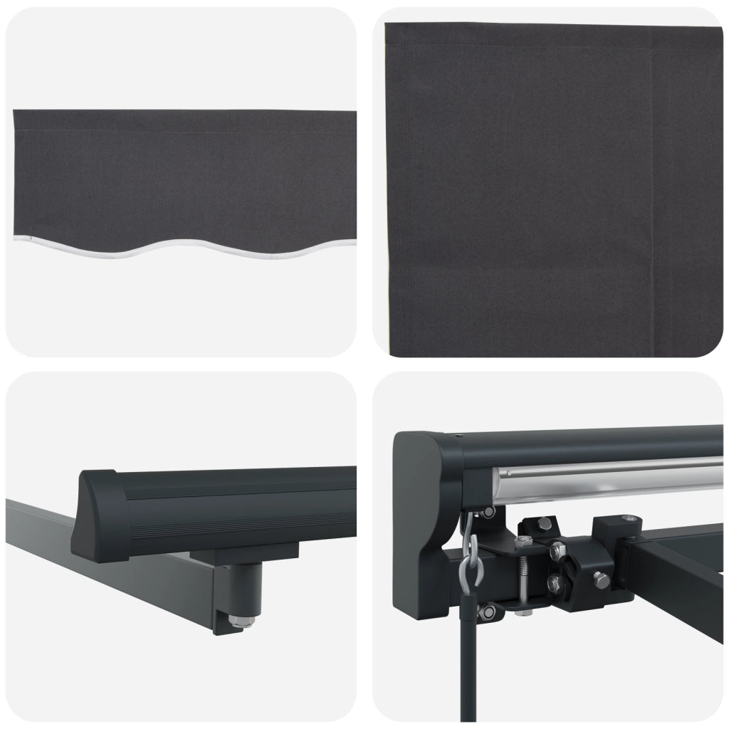 vidaXL Tenda Retrattile Grigio e antracite 350 x 250 cm