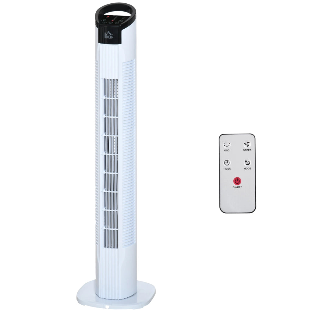Ventilatore a Torre 50W con Telecomando ¨C zephmum ¨C Bianco ?20x78,5 cm