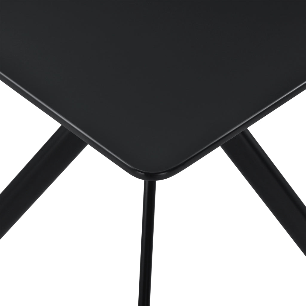 Tavolo da Pranzo con Piano Quadrato 60 x 60 cm Gambe di Design in Metallo - Nero [en.casa]