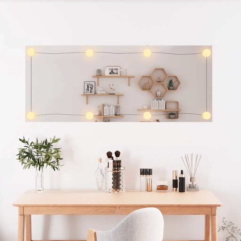 Specchio da Parete | Specchio decorativo con Luci LED 40x100 cm Vetro Rettangolare