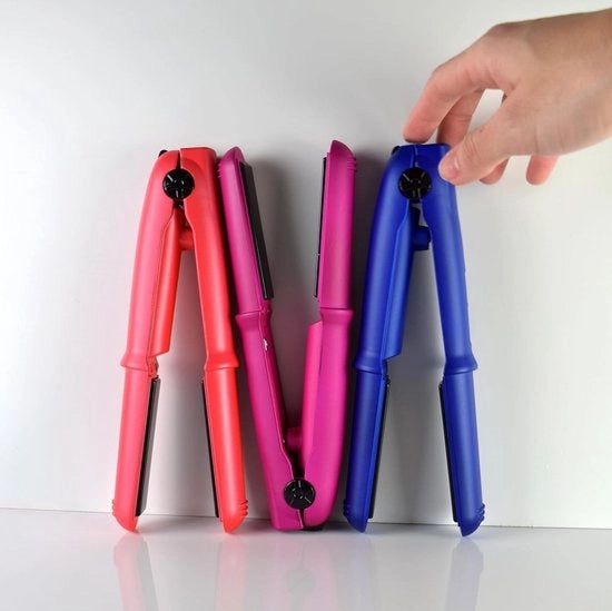 Stilettang compatta a forma ridotta per viaggi - Ricaricabile via USB - Regolazione temperatura fino a 200 °C - Rosso