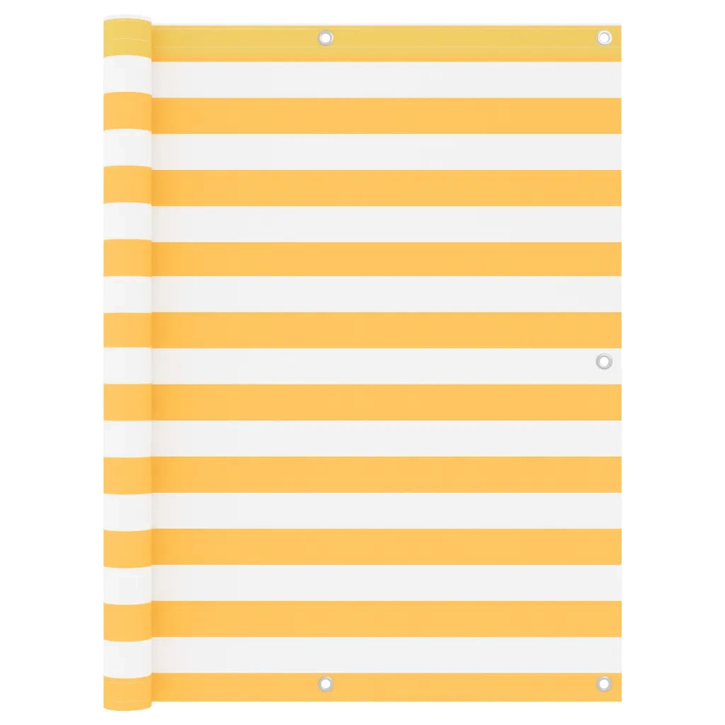 Paravento Balcone Bianco e Giallo 120x300 cm Tessuto Oxford cod mxl 24738