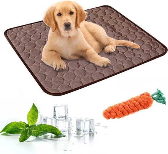 Matte da giù fresco per cani - Lato ghiaccio non tossico - Materasso estivo per gatti e cani - Lavabile e respirante - Abbracciabile - Piccolo Medio Grande