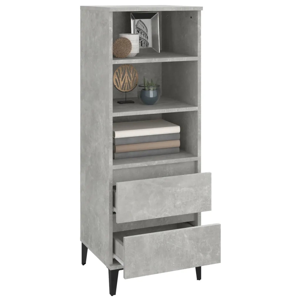 Credenza | Madia | Buffet da pranzo | Armadio da pranzo Grigio Cemento 40x36x110 cm in Legno Multistrato