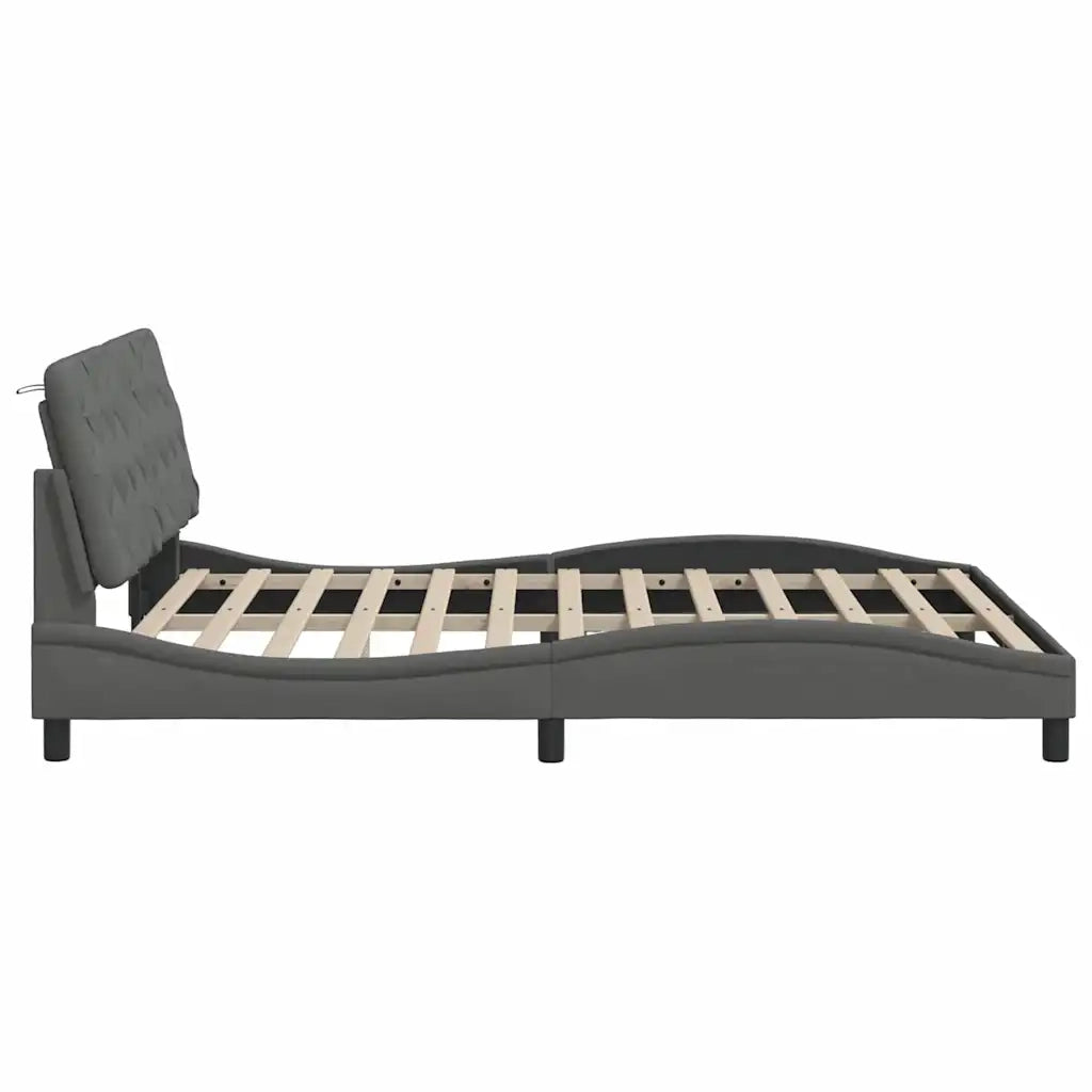 Giroletto con LED senza Materasso-Struttura Letto 160x200 cm Tessuto 898577
