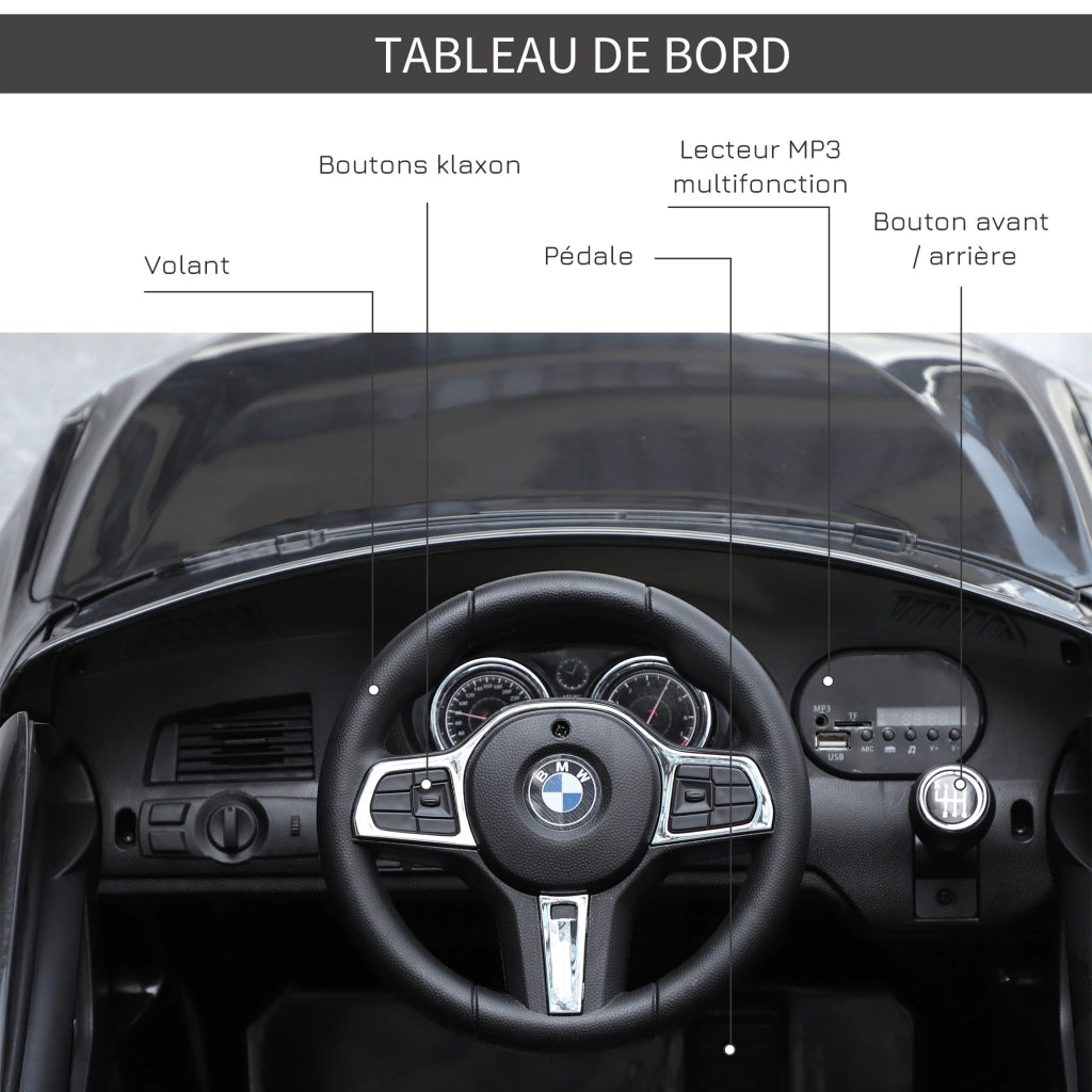 Auto elettrica per bambini BMW 6 GT ¨C zephmum ¨C 6V 3Km/h nero con telecomando