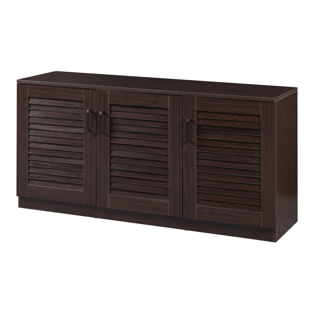 Armadio Scarpiera Løten con Ante a Persiana 62 x 125 x 36 cm Wengè [en.casa]