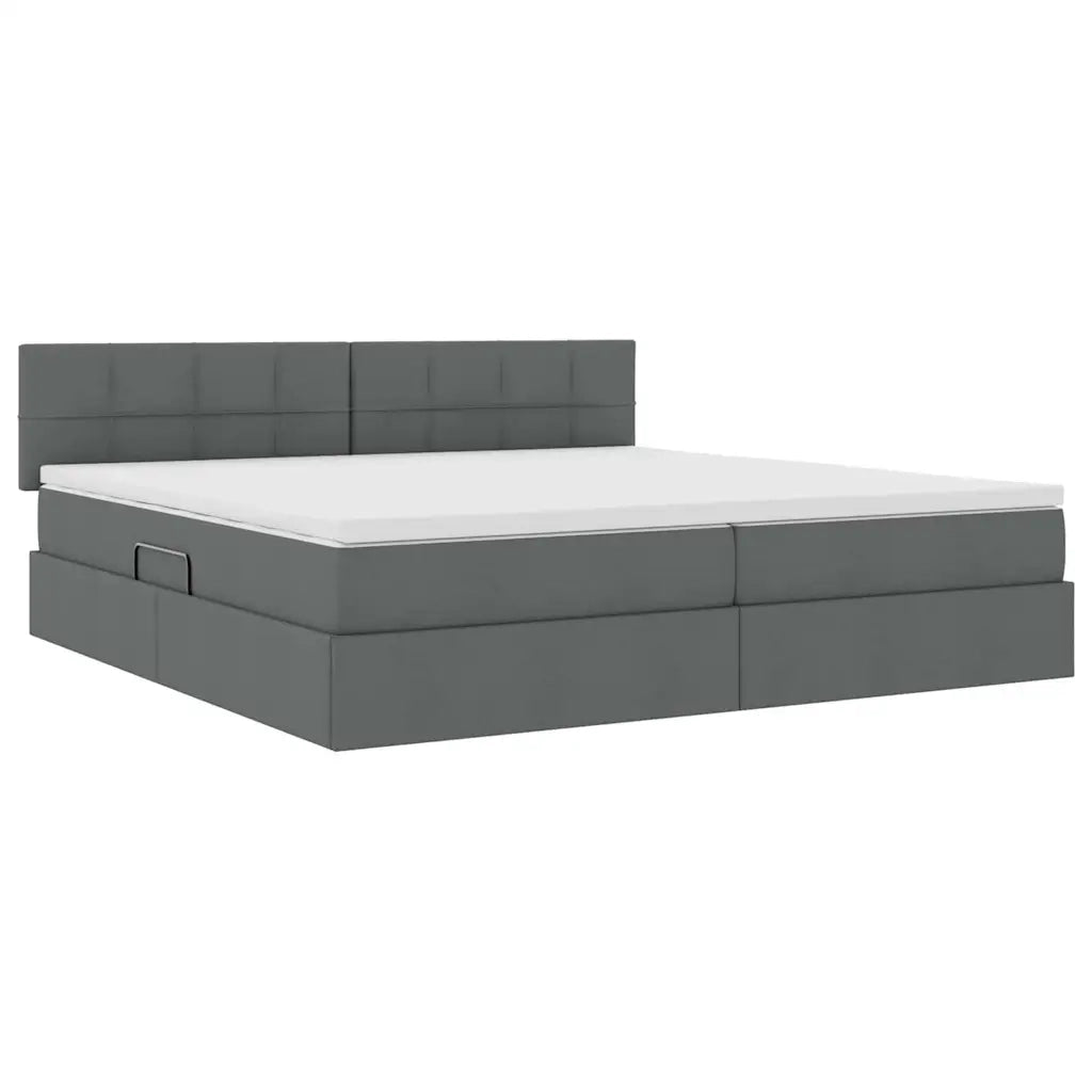 Letto con contenitore e materasso Grigio scuro 200 x 200 cm 3370531
