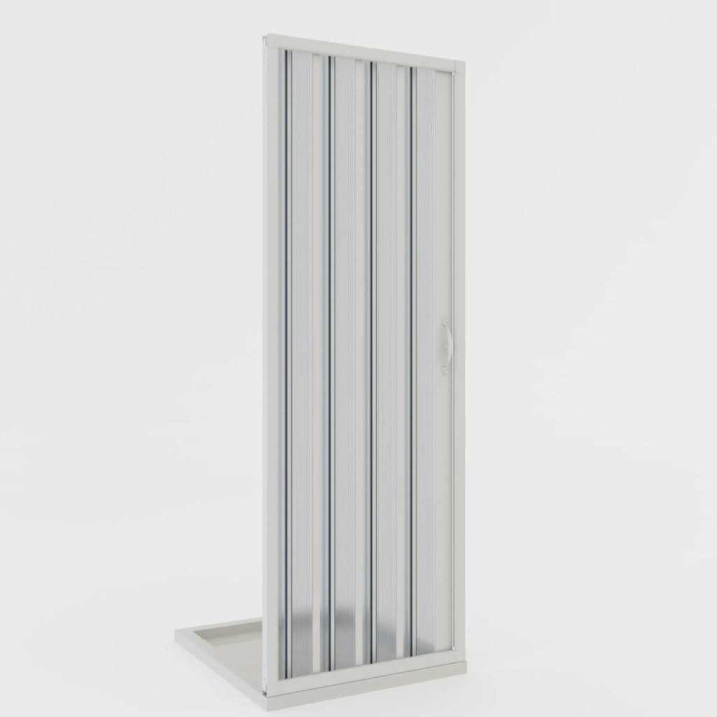 Porta doccia a soffietto in PVC 100 cm H 185 mod. Giglio con apertura laterale