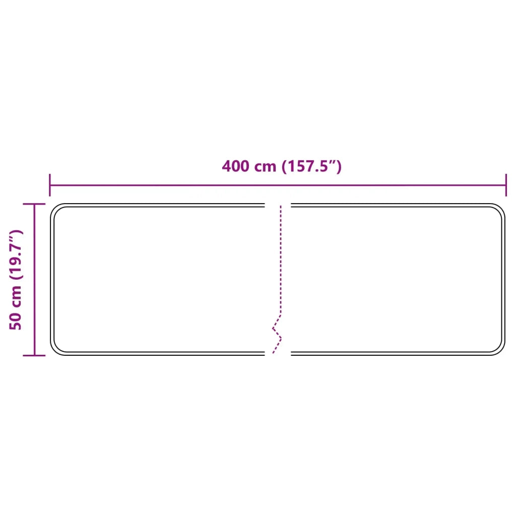 Runner Tappeto MARSA Grigio 50 x 400 cm Poliestere e PVC