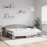 Divano Letto con Letto Estraibile Tortora 80x200 cm Tessuto