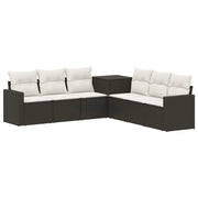 Set di divani 7 pcs Nero e Bianco Crema 3448775