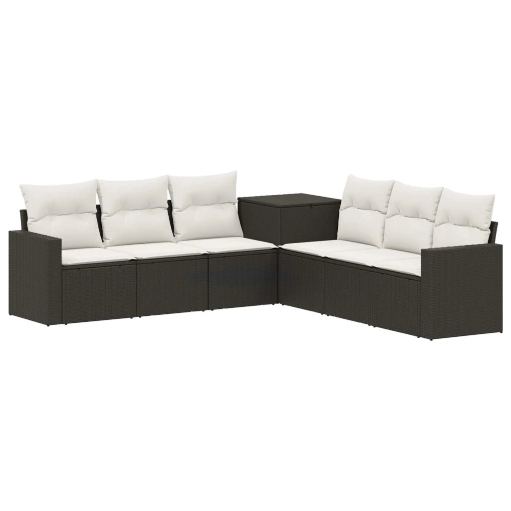 Set di divani 7 pz Nero e Bianco Crema 3448775