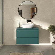 Mobile bagno sospeso 60cm due cassetti petrol con top | Hexa