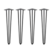 Set di Gambe Hairpin di 3 Bastoncini per Tavolo H710 Verniciato Nero Acciaio Emuca
