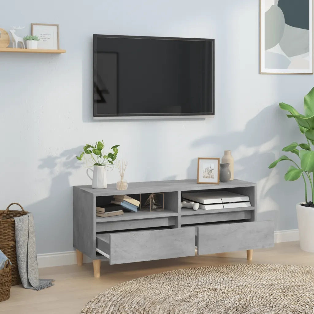 Mobile per TV Grigio Cemento 100x34,5x44,5 cm Legno Multistratocod mxl 79397