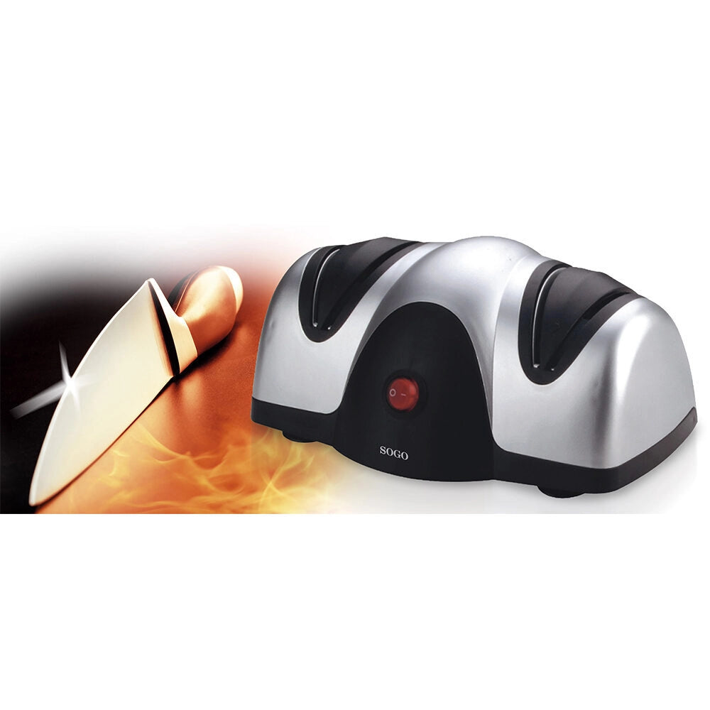 Affilacoltelli elettrico professionale con ruote Sapphirite, sistema affilatura 2 fasi 40W, guida automatica angolo ideale cucina - SOGO