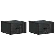 Mobiletto da notte a muro 2 pcs Nero 34,5 x 33 x 20 cm
