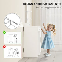 Toeletta da Camera 90x38x138 cm con Armadietto Cassetto Specchio per Trucco e Ripiani Aperti Bianco