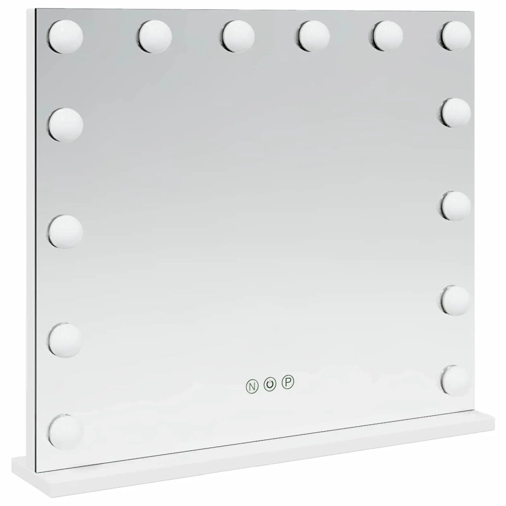 Specchio LED da Vanità Bianco 50 x 10 x 44 cm Vetro e acciaio 42020526