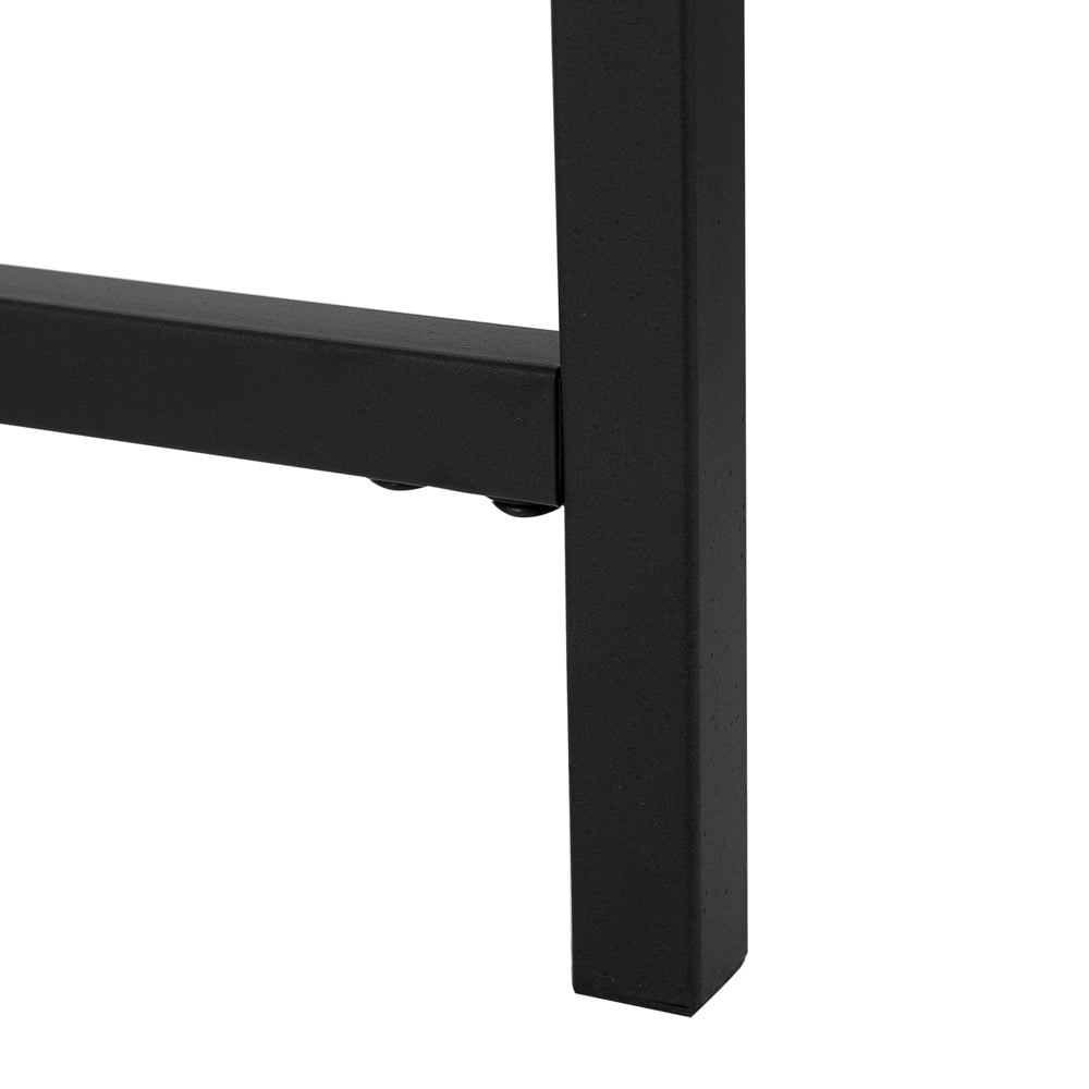 Tavolino Grigio Effetto Cemento Piano Gambe in Metallo Nero 75 cm Rotondo Moderno Soggiorno Industriale