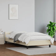 Giroletto con Testiera senza Materasso-Struttura Letto Crema 90x200 cm