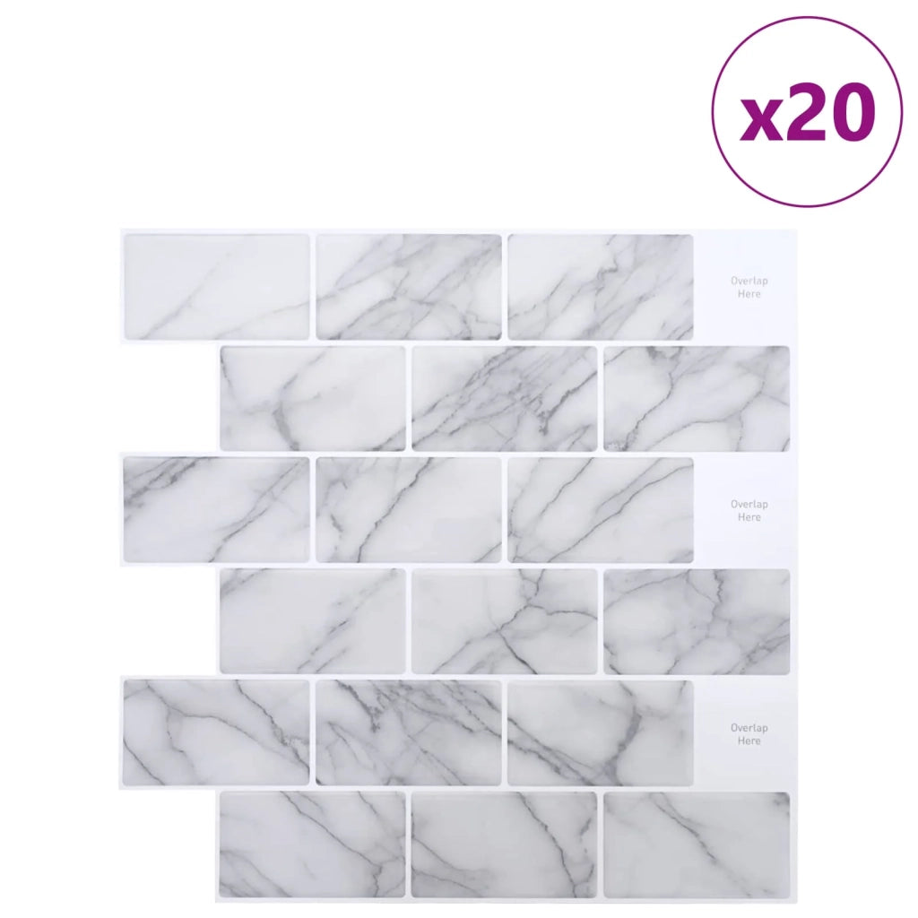 Piastrella subway 20 pz Marmo Bianco 30 x 30 cm CFW6510472