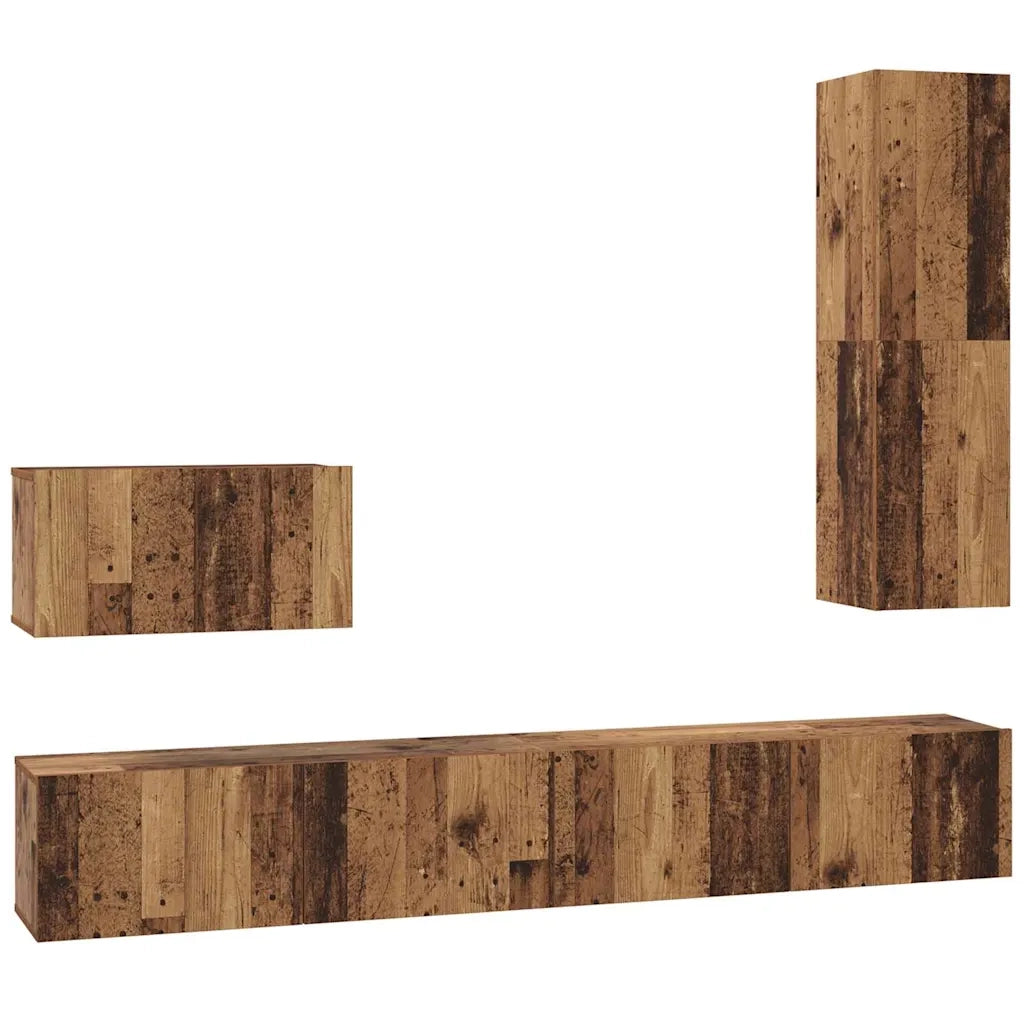 Mobile TV da Parete 4 pcs Legno vecchio Legno multistrato