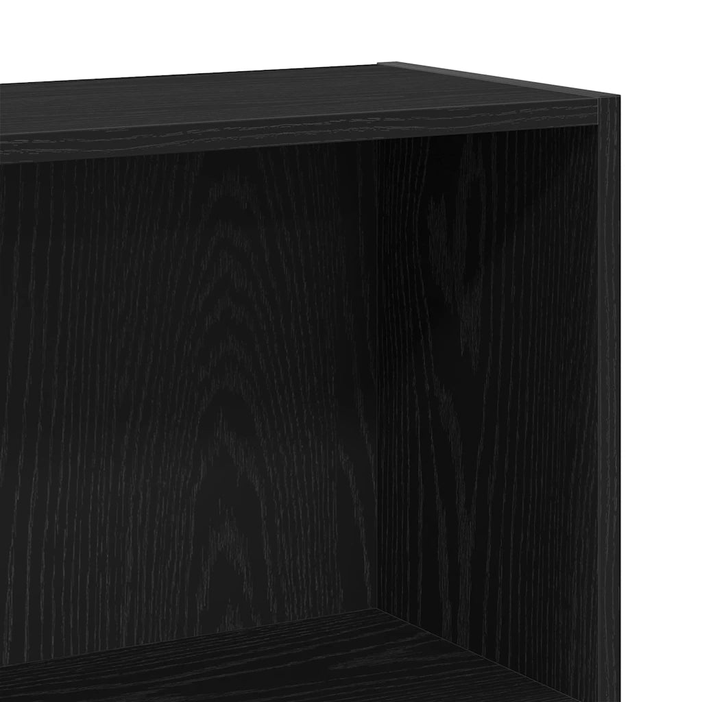 Libreria a 4 Ripiani-Scaffale per Libri-Mobile di Stoccaggio Rovere Nero 80x24x143 cm in Truciolato