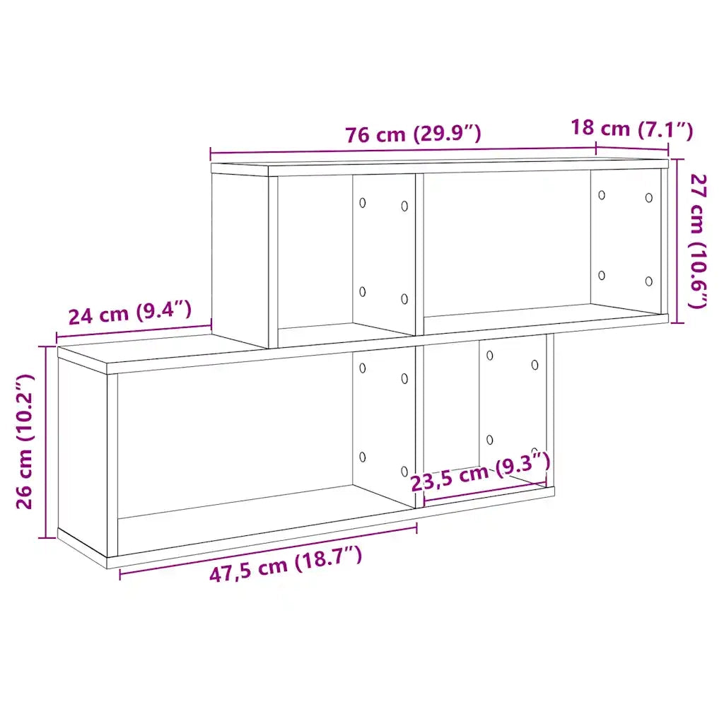 vidaXL Scaffale a Parete Legno Vecchio 100x18x53 cm in Truciolato