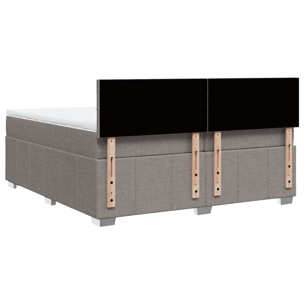 vidaXL Giroletto a Molle con Materasso Tortora 200x200 cm in Tessuto