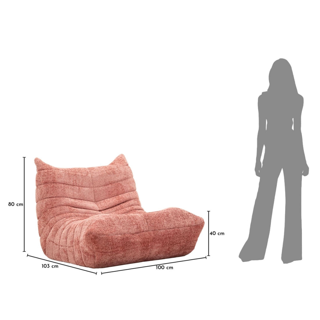 Poltrona Mask in poliestere rosa 103x100x80 cm