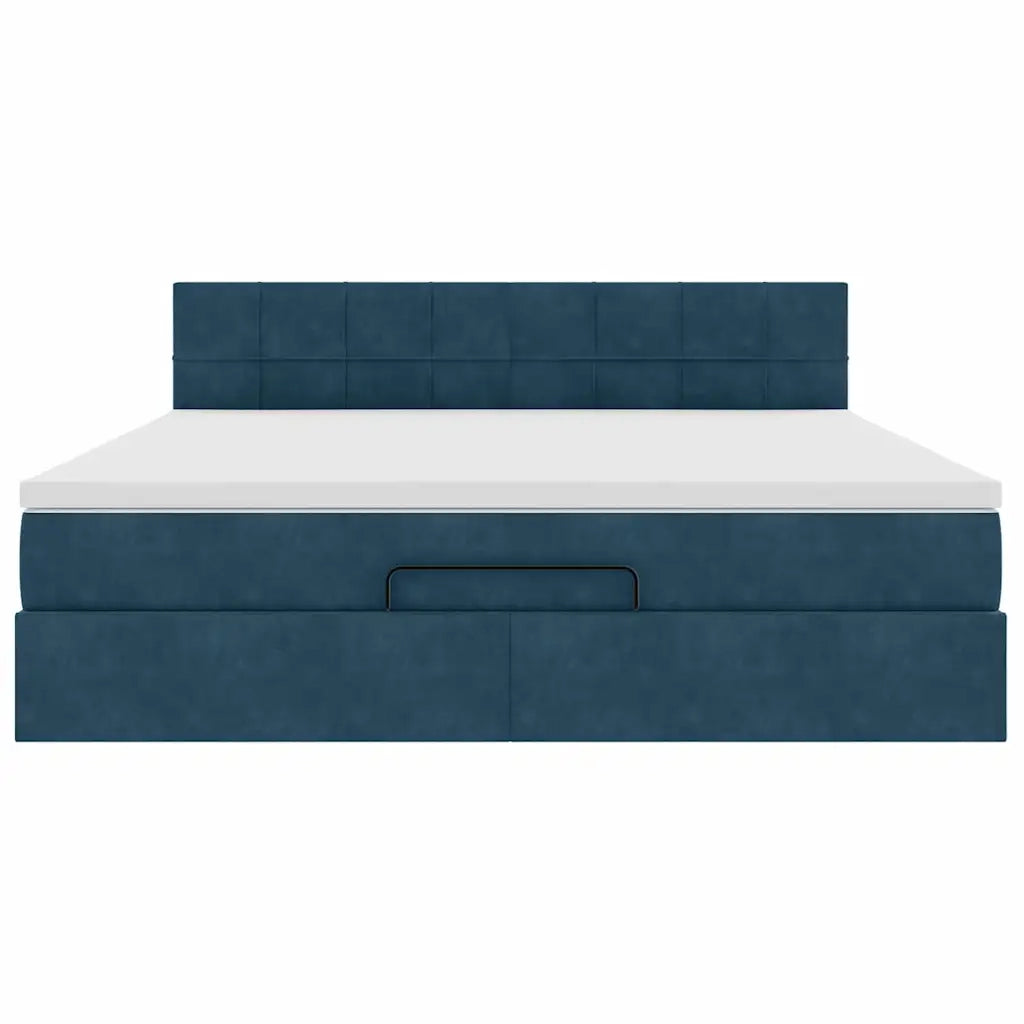 Struttura Letto Pouf con Materasso 180x200 cm in Velluto 3312642