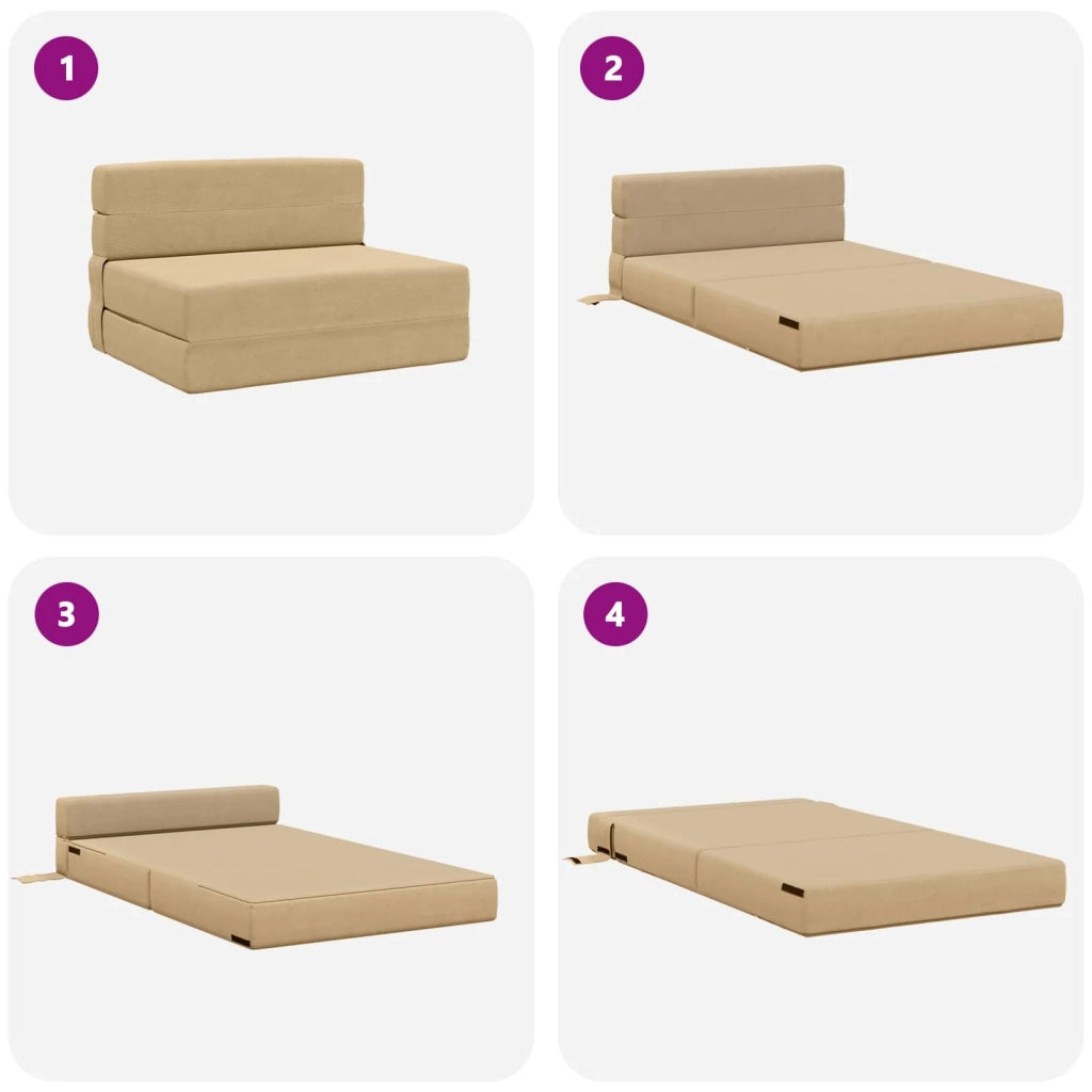 Divano Letto Pieghevole Verde Grigio 70 x 72 x 60 cm Tessuto