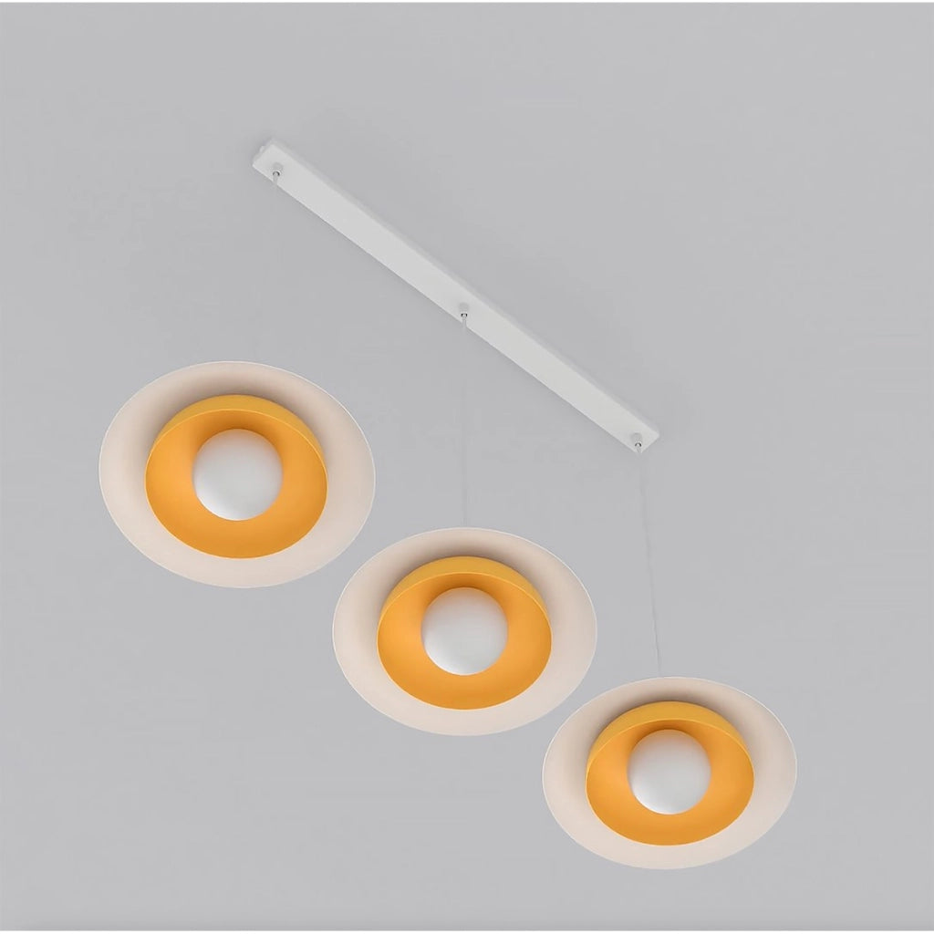 Lampada a sospensione Skin in acciaio bianco con dettagli arancioni