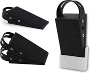 Stoppi di gomma per porte a pavimento - chiusura antiscivolo - stivabile - protegge le pareti - fermacarte e finestre - nero - set da 4 pezzi