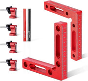 Klemme a 90 gradi a due pezzi - posizione di posizionamento in lega di alluminio - quadrata - 120 mm 47 pollici - con 4 set di blocchi di gomma - klemme a L - per lavori di carpenteria, cornici e cassetti