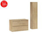 Set mobili bagno 80 cm con piano e Szafką wysoką Terra Cremona 80 cm