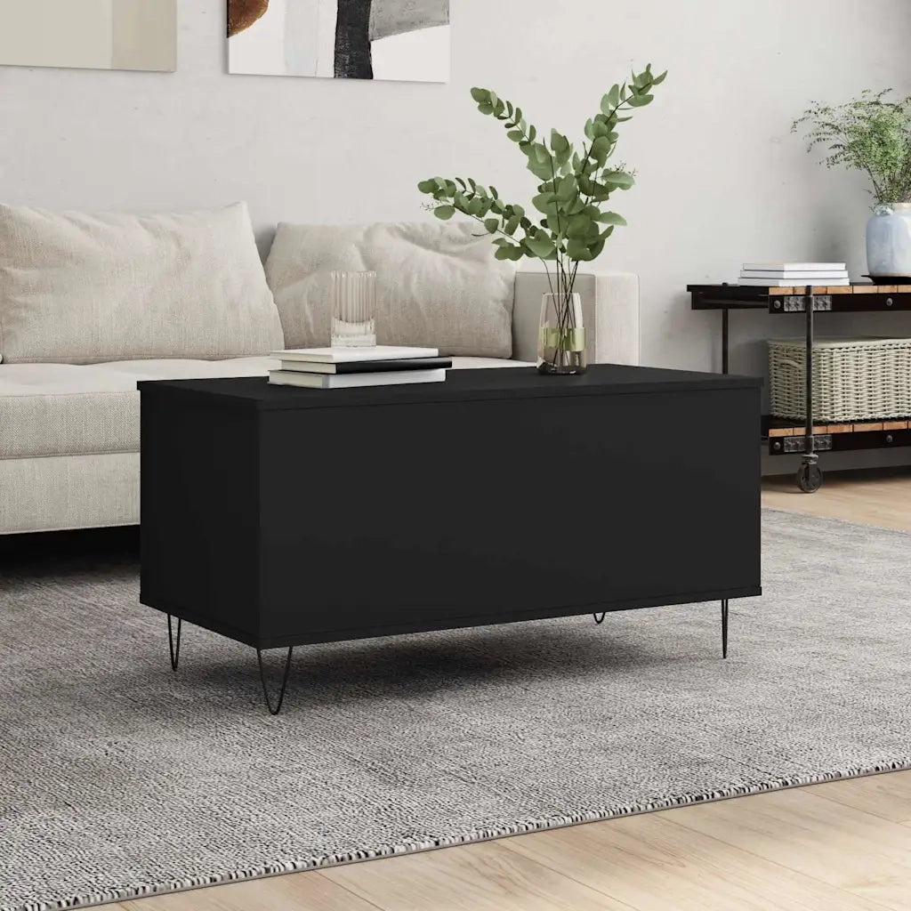 Tavolino da salotto | Tavolino da caff¨¨ | Tavolino da Soggiorno Nero 90x44,5x45 cm in Legno Multistrato