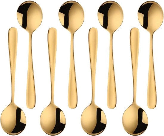 Set di cucchiai per caffè, cucchiai per dessert, cucchiai per tè, mini cucchiai set per feste, lavastoviglie resistente - 8 pezzi